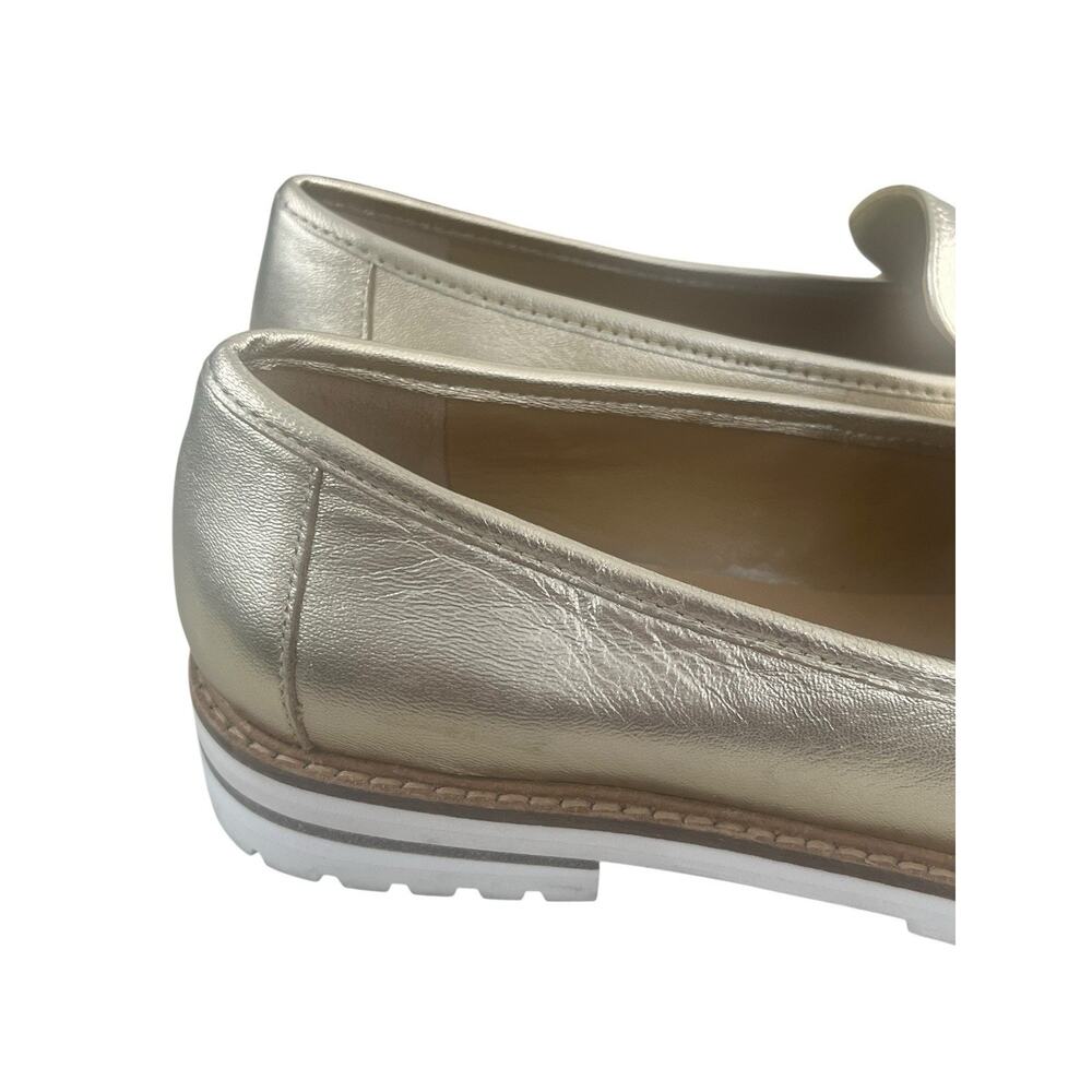 Talbots Tassel Loafer Women's Size 6 M Gold Metallic Leather Slip On Comfort - Picture 9 of 14